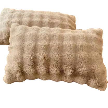 Plush Fur Pillowcases 48x74cm - Soft, Warm & Fluffy Set of 2