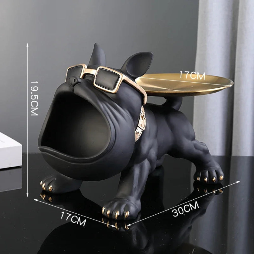 Resin Bulldog Storage Box - 30cm Home Decor Dog Figurine