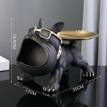 Resin Bulldog Storage Box - 30cm Home Decor Dog Figurine