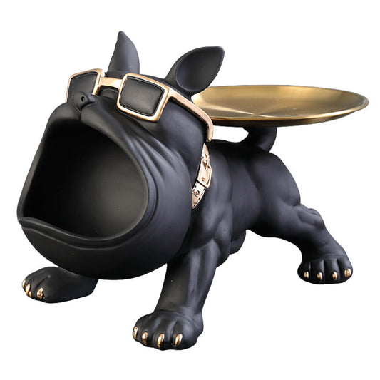 Resin Bulldog Storage Box - 30cm Home Decor Dog Figurine