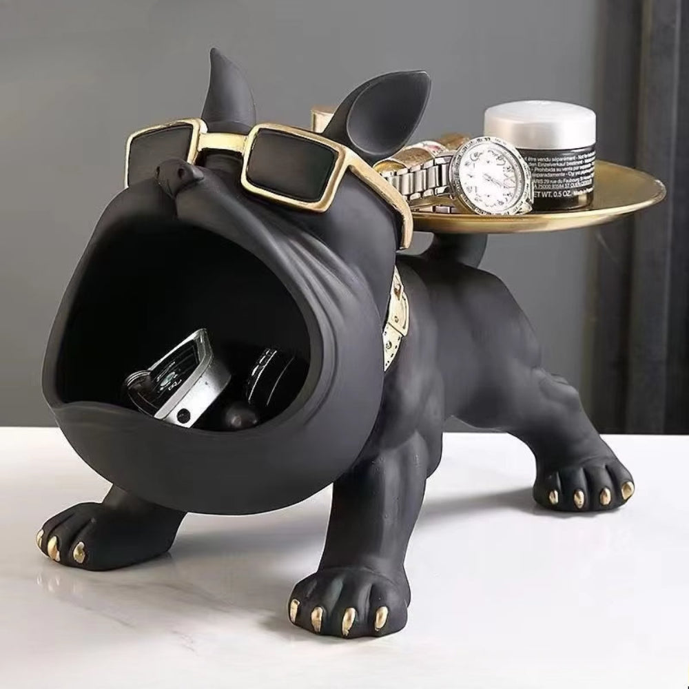 Resin Bulldog Storage Box - 30cm Home Decor Dog Figurine